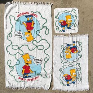 Vintage Bart Simpson Bath Set Towels
